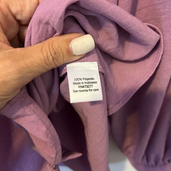 Nine West women’s top 3X button front balloon sleeve tunic boho peasant fairy pu - Picture 8 of 11